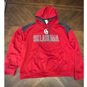 Russell Mens Oklahoma Sooners OU‎ Hoodie Red Grey Performance Sweatshirt XL |r1